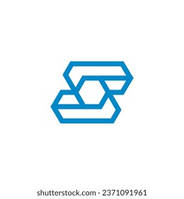 S letter vector line art
