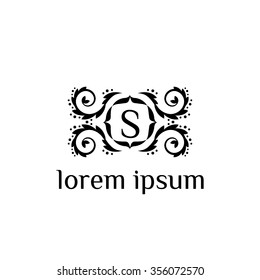 S letter vector logo template (sign, symbol, emblem, ornament)