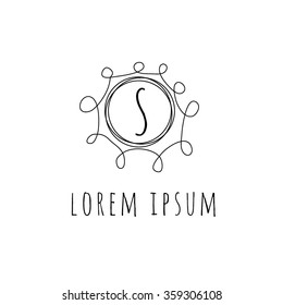 S letter vector logo template (sign, symbol, emblem, ornament)