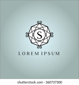 S letter vector logo template (sign, symbol, emblem, ornament)