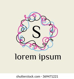 S letter vector logo template (sign, symbol, emblem, ornament)