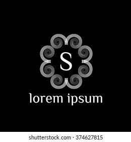 S letter vector logo template (sign, symbol, emblem, ornament)