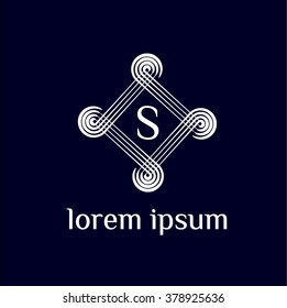 S letter vector logo template (sign, symbol, emblem, ornament)