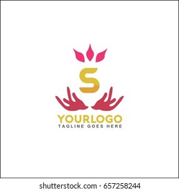 S letter vector set of trendy linear icon and logo design. Massage center and relax brand identity