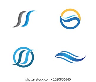 S Letter Water wave Logo Template vector illustration design