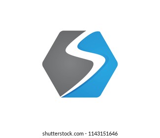 S Letter Water wave Logo Template vector illustration design