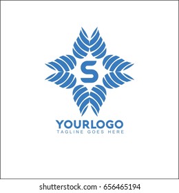 S Letter Water Wave symbol and icon Logo Template vector