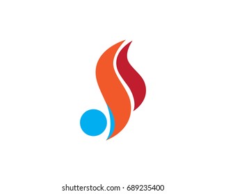 S letter wave Logo Template vector illustration