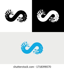 S Letter Wave Water Drop Abstract Logo