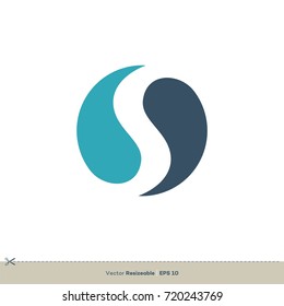 S Letter Yin Yang Logo Template Illustration Design. Vektor EPS10.