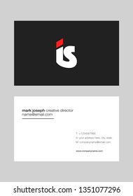 I & S letters Joint logo icon with business card vector template.
