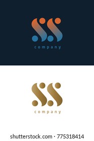 S & S Letters logo design vector element