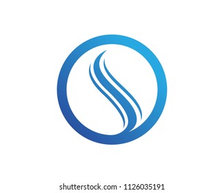 S letter,water wave logos Template vector icon