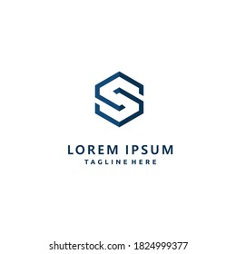 S line art vector logo design. Business corporate S letter logo