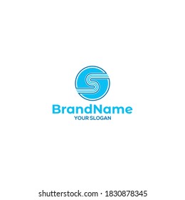 S Line Circle Logo Design Vector