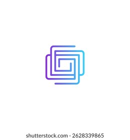 Logotipo cuadrado del arte de la línea S