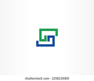 S and line square concept logo design