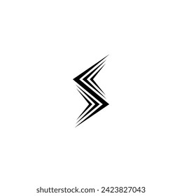 Líneas S, símbolo geométrico simple vector logotipo