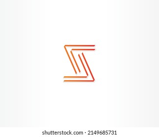 S with lines vector icon. Letter S concept logo