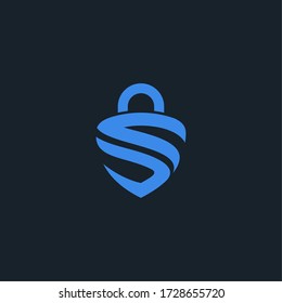 s lock design logo vector