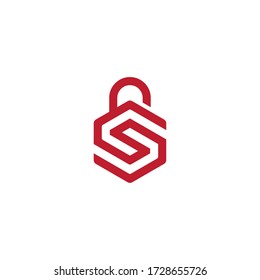 s lock design logo vector