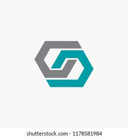 Two Hexagonal Chain Links Logo Tech Stock Vector (Royalty Free ...