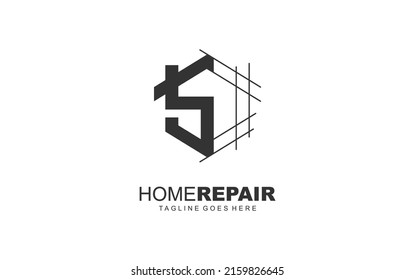 S logo architecture for construction company. property template vector illustration for your brand.