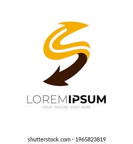 S logo and arrow design combination, swoosh arrow icons