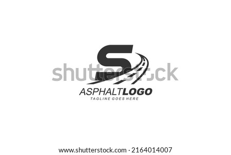 S logo asphalt for identity. construction template vector illustration for your brand.