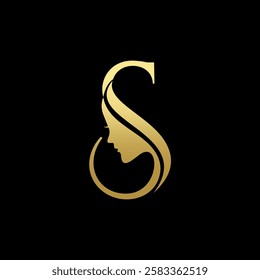 S logo for beauty and barber shop logo