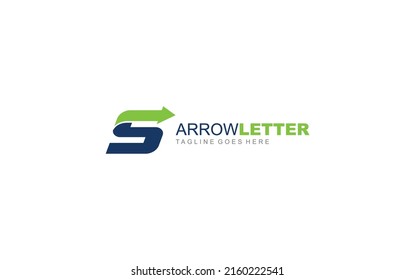 S logo business for branding company. arrow template vector illustration for your brand.