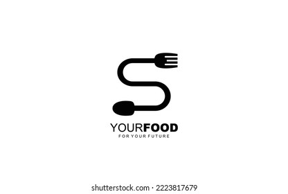 S logo cafe or restaurant for branding company. cooking template vector illustration for your brand.
