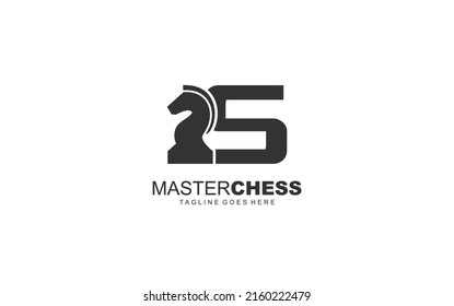 S logo CHESS for branding company. HORSE template vector illustration for your brand.