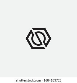 s logo circle hexagon modern template