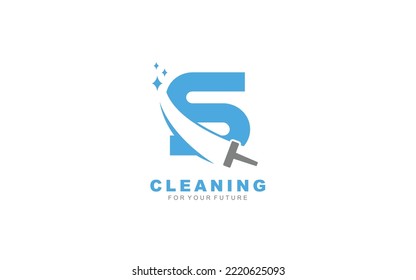 S logo cleaning services for branding company. Housework template vector illustration for your brand.