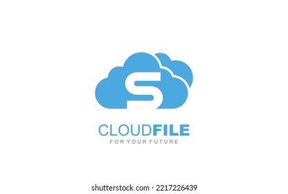 S logo cloud for branding company. letter template vector illustration for your brand.