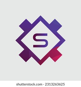 S Logo Farbiges Vektordesign. Symbolkonzept. Abstrakte moderne