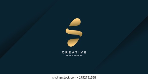 Logotipo S con concepto de oro creativo para la empresa Premium Vector parte 7