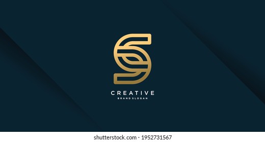 S logo with creative golden concept for company Premium Vector part 9