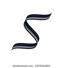s logo design 3d multi color can be used as a ribbon