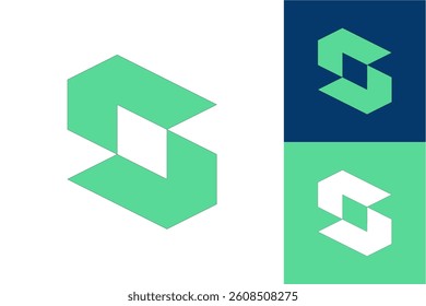 S Logo Design with Diamond Negative Space
