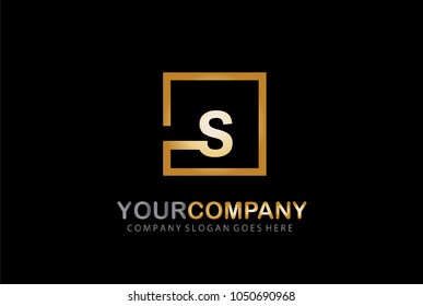 S Logo Design Golden Concept