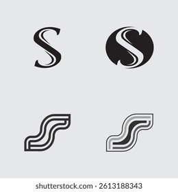 S logo design and S icon stock image graphic icon identity