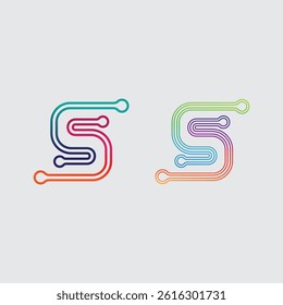S logo design and S icon stock image graphic icon identity