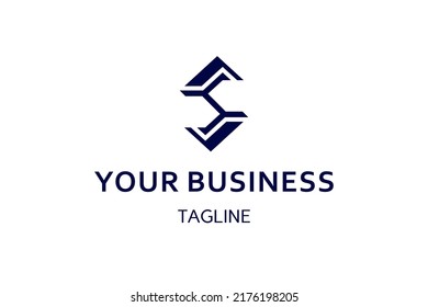 S logo design, letter, monogram, initials, icon, symbol with sharp geometric edges and dynamic symmetry. Perfect for tech, gaming, or corporate brands seeking a striking and futuristic identity.