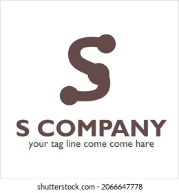 Diseño del logotipo de S sobre el tema de la tecnología