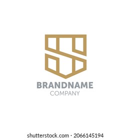 s logo design with shield