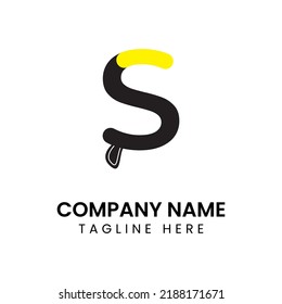 S logo design with smile icon combination perfect for your company, brand, initials name and  etc.