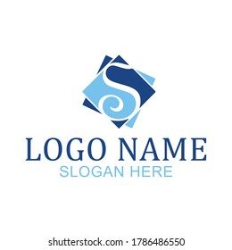 S logo design Square vector symbol