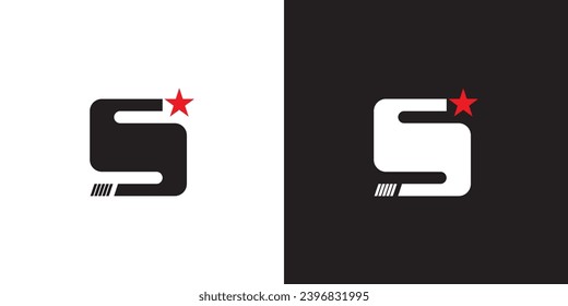 S logo design vector, illustration isolated on white and black backgrounds. 
